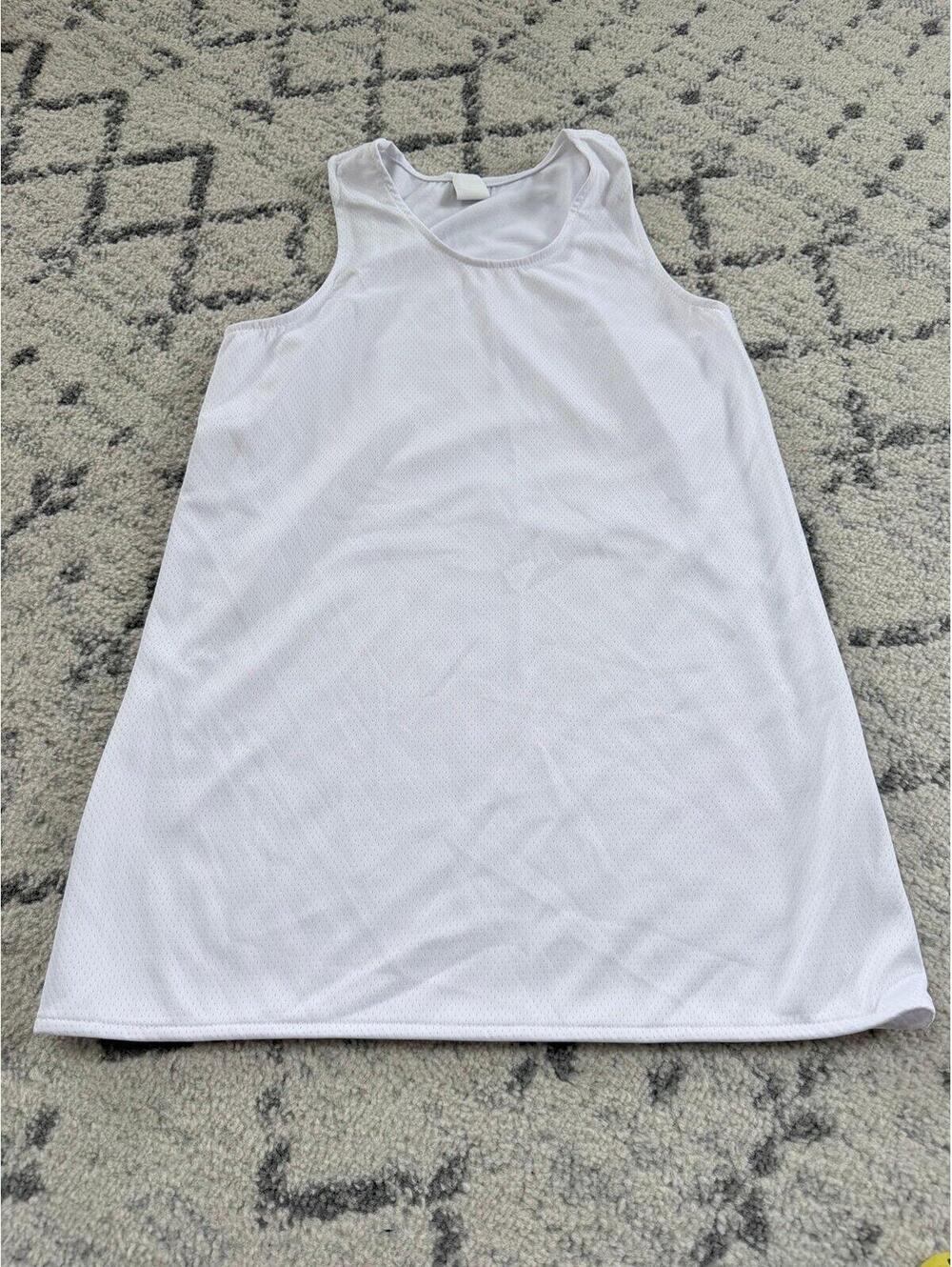 White Athletic Mesh Tank Top